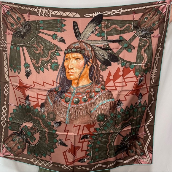 Hermes Silk Carre Scarf "Cosmogonie Apache" by Antoine Tzapoff - NEW IN BOX - Picture 5 of 13